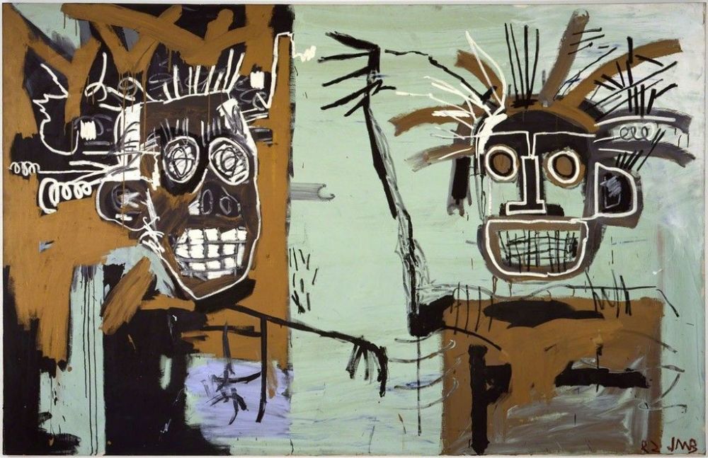 Two Heads on Gold (   ). -  (Jean-Michel Basquiat) -  . 