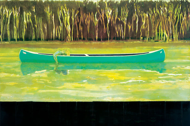 Canoe-Lake, 1997. ����� ���� (Peter Doig) - ����������� ����������� ��������, �������� ������ ������� 1994. ����������� ��������. Contemporary art, paintings