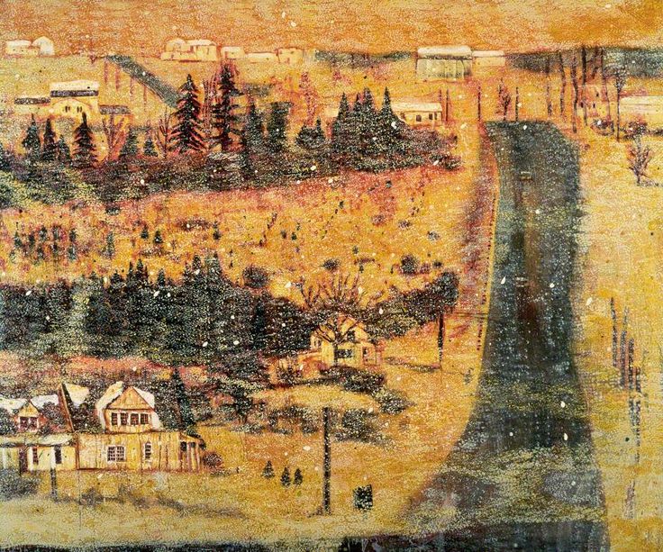 Hill houses, 1990-91. ����� ���� (Peter Doig) - ����������� ����������� ��������, �������� ������ ������� 1994. ����������� ��������. Contemporary art, paintings